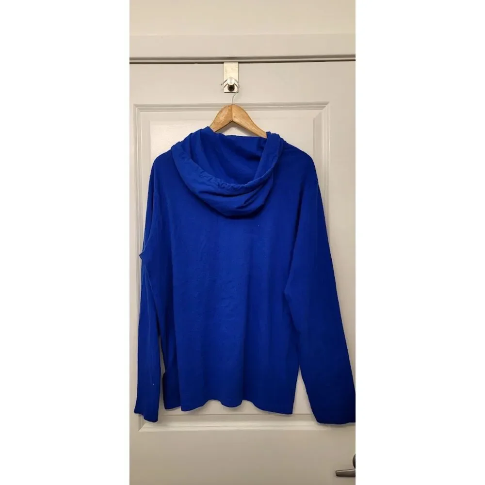 Polo Bear Lightweight Cotton Hoodie Sweatshirt in Blue Cute Spring Summer Sz. L - Picture 8 of 8